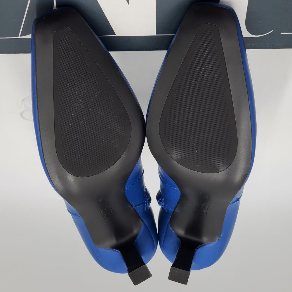 Zara Electric Blue Leather Kitten Heel Booties - NWT - Picture 10 of 16